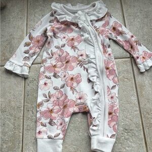 Baby Essentials Pink Floral Footie